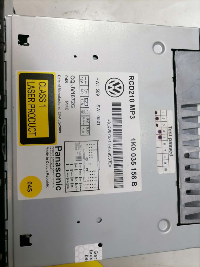 VW Golf 6 original Radio RCD210 Bj.2009